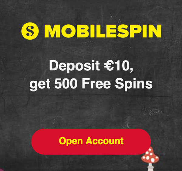 mobilespin 500% gratisspinn bonus opptil 500 spinn