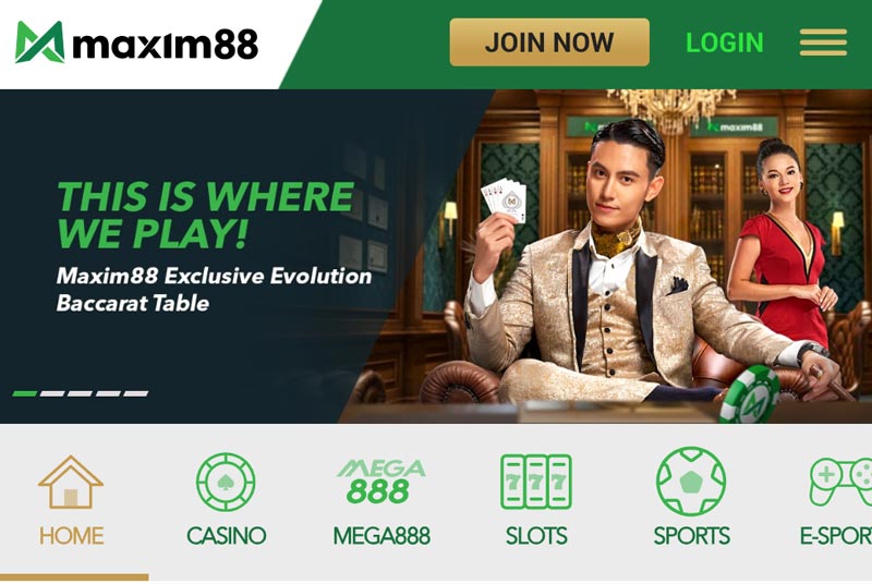 Maxim88 SG Casino Online Homepage