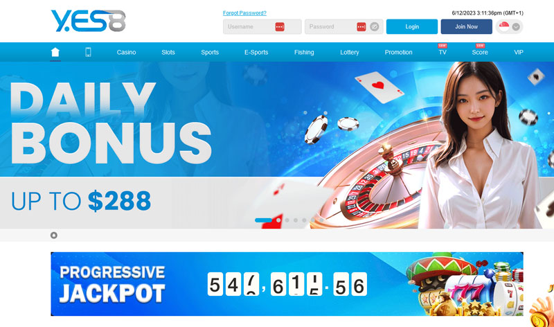 Yes8sg Casino website